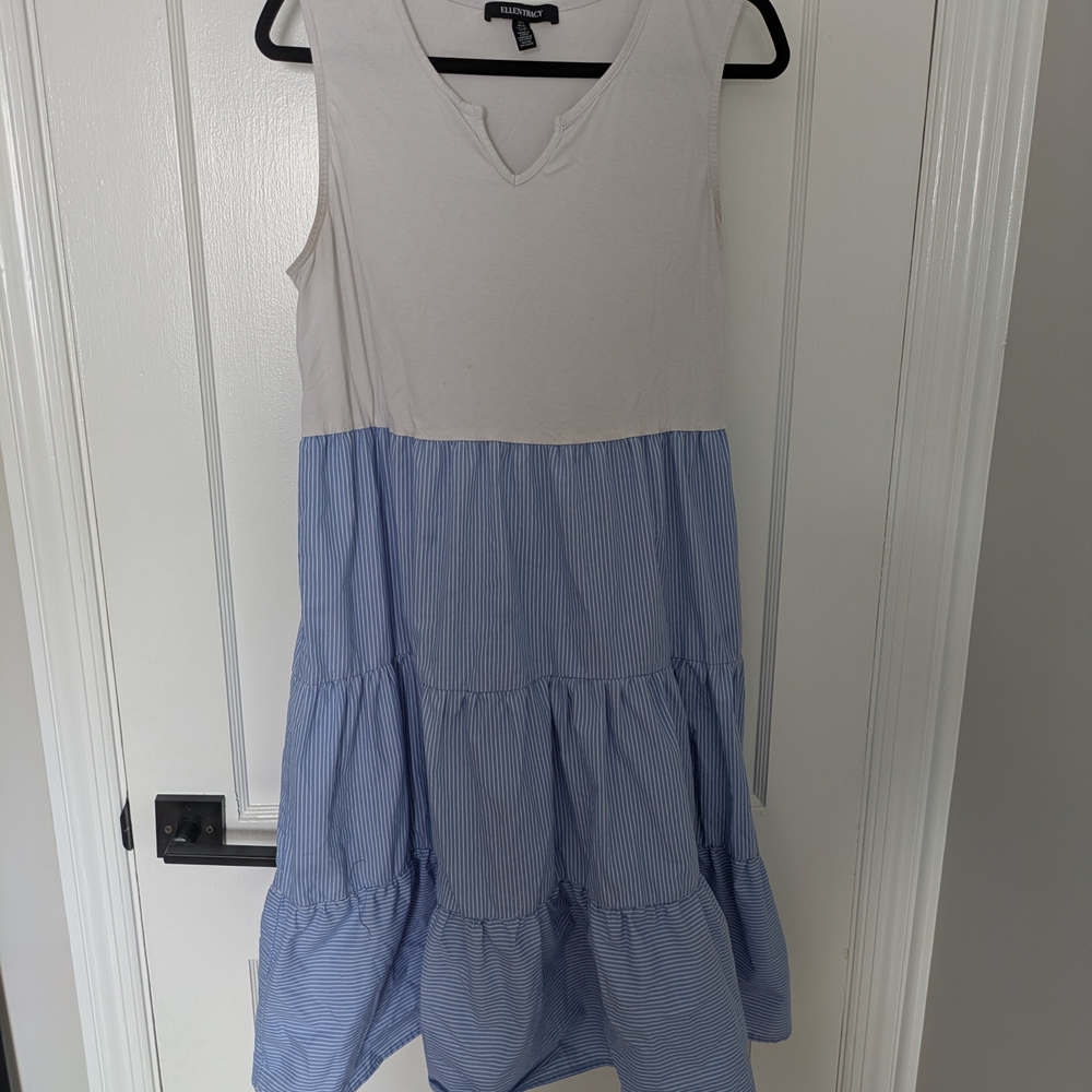 Ellen Tracy White and Blue Dress